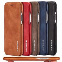 Luxury Thin Leather Case Flip Cover for iPhone 17 16 15 14 13 12 Mini 11 Pro XS Max XR 8 7 Plus SE 2020 Folio Magnetic Card Slot