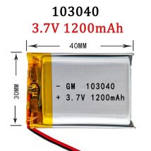 Echte Kapazität 103040   3,7 V 1200 mAh Polymer-Lithium-Akku für GPS-Navigator MP5 Bluetooth-Headset PS4