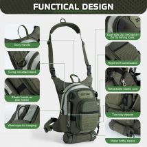 Goture 28,5 x 20 cm Brusttasche zum Fliegenfischen, ultraleicht, atmungsaktiv, Rucksack mit mehreren Taschen, Sling-Pack für Angelausrüstung, Werkzeugzubehör