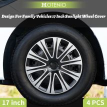 Copricerchi in Plastica da 17 Pollici Stile Raggio di Sole per Veicoli – Copertura Completa, Set da 4 Pezzi, Accessori per Cerchioni