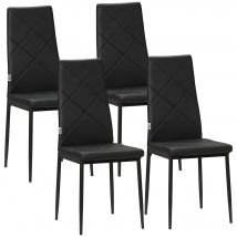 HOMCOM Set 4 sedie da pranzo imbottite in ecopelle 41x50x97 cm Bianco