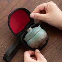 Miniaturowy zestaw do herbaty na kemping - niezniszczalny ceramiczny kubek Solo z etui podróżnym |   Ultralekki sprzęt turystyczny, przenośny zestaw do piwowarstwa