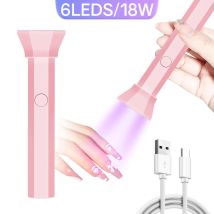 Portable Handheld UV LED Flashlight Nail Lamp 6LEDS Beads Quick Dry USB Nail Dryer 18W Machine Nail Gel Dry USB Salon Tool