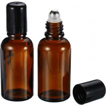 5/10/15/20/30/50/100ML Amber Roller Bottle Glass Refillable Essential Oil Perfume Bottles Roll on Vials Empty Sample Containers