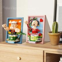 Popeye The Sailor Bausteine 3D Stereo Anime Rahmen Montage Modell Dekoration Sammlerstück Ornament Kinder Weihnachtsgeschenk