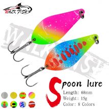 SPAZIERGANG FISCH Spinning Angeln Köder 68mm 15g Farbige Pailletten Drei-haken Metall Pailletten Forelle Angeln Köder künstliche Köder Angeln Getriebe