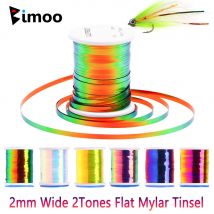 Bimoo 1PC 2mm 2 Toni Piatto Mylar Tinsel Fly Tying Materiale Olografico Flash Tinsel Ninfa Streamer Acqua Salata Trota esche da pesca