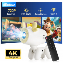 iSinbox Proiettore Intelligente Android13 200ANSI Nativo 720P Supporto 4K WIFI6 BT5.3 Proiettore Beam Video Home Cinema All'aperto Portatile