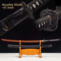 Katana in voller Größe, Trainingsschwert, Holzklinge Saya, Iaito Trainingsschwert, Praxis, Cosplay-Requisiten, Samurai-Thema, kann individuell angepasst werden