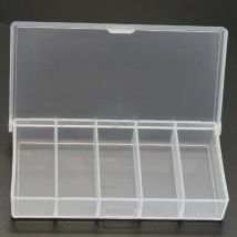 Burle Mini pudełko do przechowywania pudełko ze sprzętem wędkarskim z pięcioma siatkami, cekinowe przynęty z podwójną pętlą haczyk na ryby plastikowa przynęta pudełek