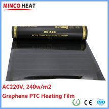 MINCO HEAT 0.5 ~ 4m2 AC220V 240w/m2 Pellicola riscaldante PTC in grafene a infrarossi Anti-surriscaldamento Tappetino elettrico caldo Made in Korea
