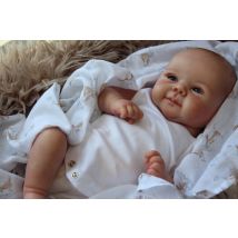 49CM Reborn Babypuppen Süßes Gesicht Lebensechte Real Touch Reborn Juliette 3D Haut Mehrere Schichten mit handbemaltem Haar Bebe Puppe