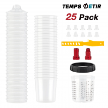 10/25/50Pcs Spray Gun Paint Mixing Cup H/O Quick Cup Spray Gun Tank 20.3oz/600ML Disposable Paint Cup with Spray Gun Cup Adapter