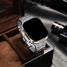Für apple watch ultra 49mm 45mm 44mm 41mm 40mm band edelstahl luxus strap für iwatch ultra SE 8 7 6 5 4 3 42mm Armband