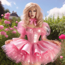 Customized CosPlay Baby Pink Victorian Round Neck Evening Gown Short 18th Century Medieval Prom Dresses Cascading Ruffles Renais