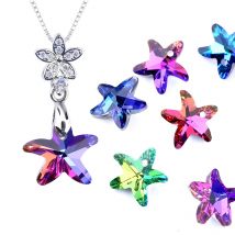 14mm Mehrfarbige Seestern Anhänger Glas Perlen Kristall Charms Für Frauen Schmuck Machen Halsketten DIY Ohrring Erkenntnisse 12 teile/los