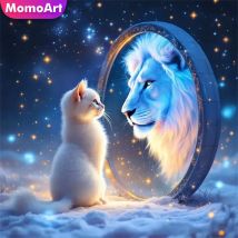 Momoart Cat Diamond Painting Lion Animal DIY Full Square Round Diamond Embroidery New Arrival Mosaic Wall Decoration