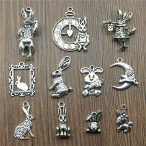10 stücke Antike Silber Farbe Kaninchen Charme Anhänger Schmuck Zubehör Kaninchen Charms Für Schmuck Machen