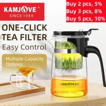 KAMJOVE Heat-resisting Glass Tea Set Teapot Infuser One-click filtering Tea Separation Kettle Press AUTO-OPEN Tea Tea Flower Pot
