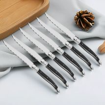 9'' Laguiole Steakmesser-Set, gezahnte Dreifachniete, ergonomischer Griff, Edelstahl, schwarzer Stahl, Esstischmesser, 1/4/6/8 Stück