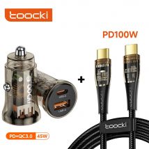 Toocki 45W Autoladegerät USB C Schnellladegerät 24V 5A Schnellladung für iPhone 13 14 15 Pro Xiaomi Samsung 30W Dual USB PD Autoladegerät