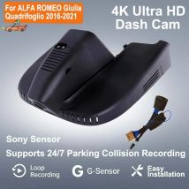 4K Plug And Play Facile installazione Wifi DVR per auto Dash Cam per ALFA ROMEO Giulia Quadrifoglio GTA Veloce 2016 2017 2018 2019-2021