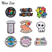 Mental Health Enamel Pins Custom TBH Creature Autism Brooches Lapel Badges Fun Quotes Jewelry Gift for Friends