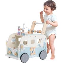 Robotime Robud Girello in legno Baby Push Along Girelli per attività con ruote Girello multifunzionale Regalo per Grils per ragazzi