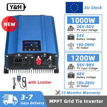 Y&H Grid Tie Inverter 1.2KW 1KW con limitatore inverter solare a onda sinusoidale pura per pannelli solari/modalità di scarica della batteria 48V/24V