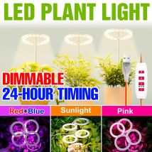 Luci di coltivazione a LED USB 5V Temporizzazione dimmerabile a spettro completo Accensione/spegnimento automatico Scatola di crescita interna Lampada per coltivazione di piante grasse in vaso di