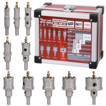 Vearter 10-teiliges Lochsägen-Set mit Hartmetallspitze, Metallbohrer-Set für Edelstahl, Aluminiumlegierung, Eisen, Kupfer