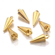 10 stücke Überzogene Gold Edelstahl Kreiskegel Charms DIY Ohrring Schmuck Machen Halskette Anhänger Erkenntnisse Handmade Zubehör