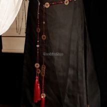 2025, chinesischer Stil, Neujahr, rote Quaste, Taillenanhänger, reichhaltige Kupfermünzen, Bindekette, vielseitiges Hanfu-Pferdegesicht, Rock-Accessoires