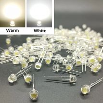 5 mm Strohhut-LED-Dip, ultrahell, rein kaltweiß, 3 V, 0,2 W, 20 mA, 2000 MCD, LED-Diode, runde, wasserklarleine Leuchtdiode
