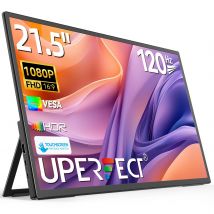 UPERFECT Monitor portatile da 21,5" 120HZ Ampio display da gioco con schermo esterno HDMI tipo C per laptop Steamdeck MacBook Phone