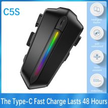 C5s Motorrad Helm Headset Bluetooth 5,3 wasserdicht ipx6 Typ-C Schnell ladung zweisprachigen Schalter weckt Sprach assistenten