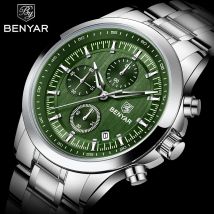 BENYAR 2024 Neue 40 MM männer Quarzuhr 50 M Wasserdichte Automatische Tauchen Uhr Luxus Mode männer Edelstahl uhr