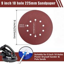 20 Stück 9 Zoll 225 mm 10 Loch Wandschleifer Schleifpapier Metall Holzbearbeitung Schleifscheibe Schleifpolieren 40-2000 Körnung Schleifscheibe