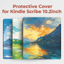 Custodia Twosheep per Kindle Scribe 2024 e 2022 Guscio rigido con vibrazione magnetica Auto Sleep Wake con portapenne Pittura a olio da 10,2 pollici