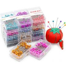 100 Teile/schachtel 40mm Runde Perle Farbe Kopf Pins Stich Gerade Push Positionierung Nadel Für Quilten Schneiderei DIY Nähen Handwerk