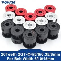 Powge 20 Zähne gt 2gt 2mgt Zahns ch eiben bohrung 4/5/6/6/8mm für Breite 6/10/15mm 2m Synchron riemen 20 Zähne 20 t kleines Spiel