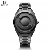 EUTOUR Men's Personalized Watch with Magnetic Beads Creative Sports New Concept Hands-Free Design Stainless Steel Bracelet Watch