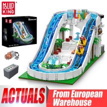 Mold King 11021 Parco divertimenti Giocattoli Il scivolo d'acqua motorizzato Building Block Montagne russe Set di mattoni Regalo di Natale per bambini