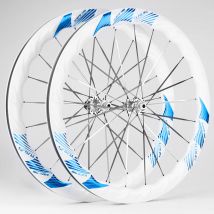 TUKUS BLUEFIN EVO2R Carbon Laufradsatz Eisblau Weiß Muster Laufradsatz Scheibenbremse Rennrad Laufradsatz Kohlefaser Speichenratsche 36T