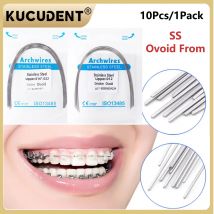 KUCUDENT 10 teile/paket Dental Kieferorthopädische Edelstahl Drähte Runde/Rechteckige Ovale Form Ortho Bogen Drähte Zahnarzt Materialien