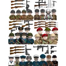 New Kids Toys WW2 Naval Building Blocks 4pcs/set Soviet Navy PPS Soldiers Mini Action Figures Toys For Boys Christmas Gifts