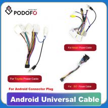 Podofo-Adaptador de Cable Universal para reproductor Multimedia de radio de coche, adaptador de Cable de enchufe para VW, Nissan, Toyota, Android, 2 Din