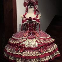 Harajuku Lolita Prinzessin Kleid JSK Hosenträger Frühling und Herbst Damen Mädchen Bnt Anzug Kuchen Kleid Süße Schleife Spitze CosTeaPartyDress