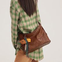 TOUTOU Original Single Shoulder Umhängetasche Damen Weihnachtsgeschenk Imitiert pflanzlich gegerbte Einkaufstasche Große Kapazität Achseltasche