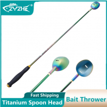 ZYZHE Bait Thrower Titanium Spoon Head Carbon Fiber Rod Body Ultralight Saltwater Freshwater Fishing Tool Bait Long Throwing